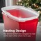 IRIS USA 40" 20 Rolls Wrapping Paper Storage Container, Clear/Red
